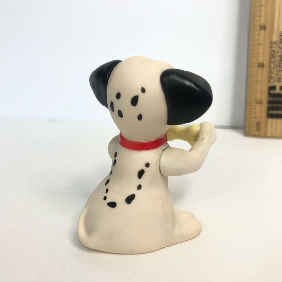 disney 101 dalmatians puppy dog rubber figure holding bone arms move up and down - Picture 4 of 5
